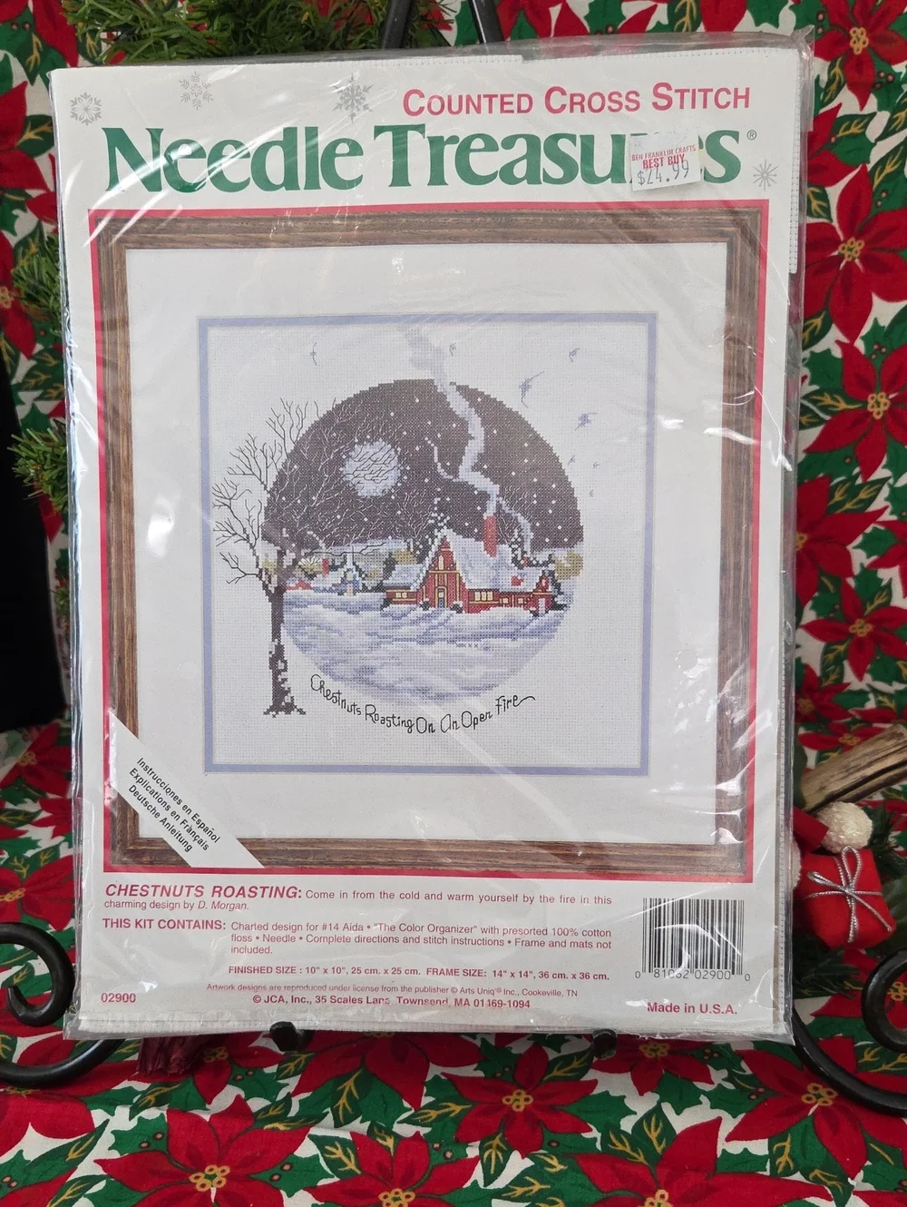 Needle Treasures Counted Cross Stitch Kit. CHESTNUTS ROASTING finished 10x10